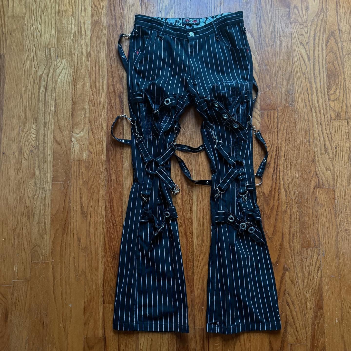 Mad Punk Bondage Striped Pants