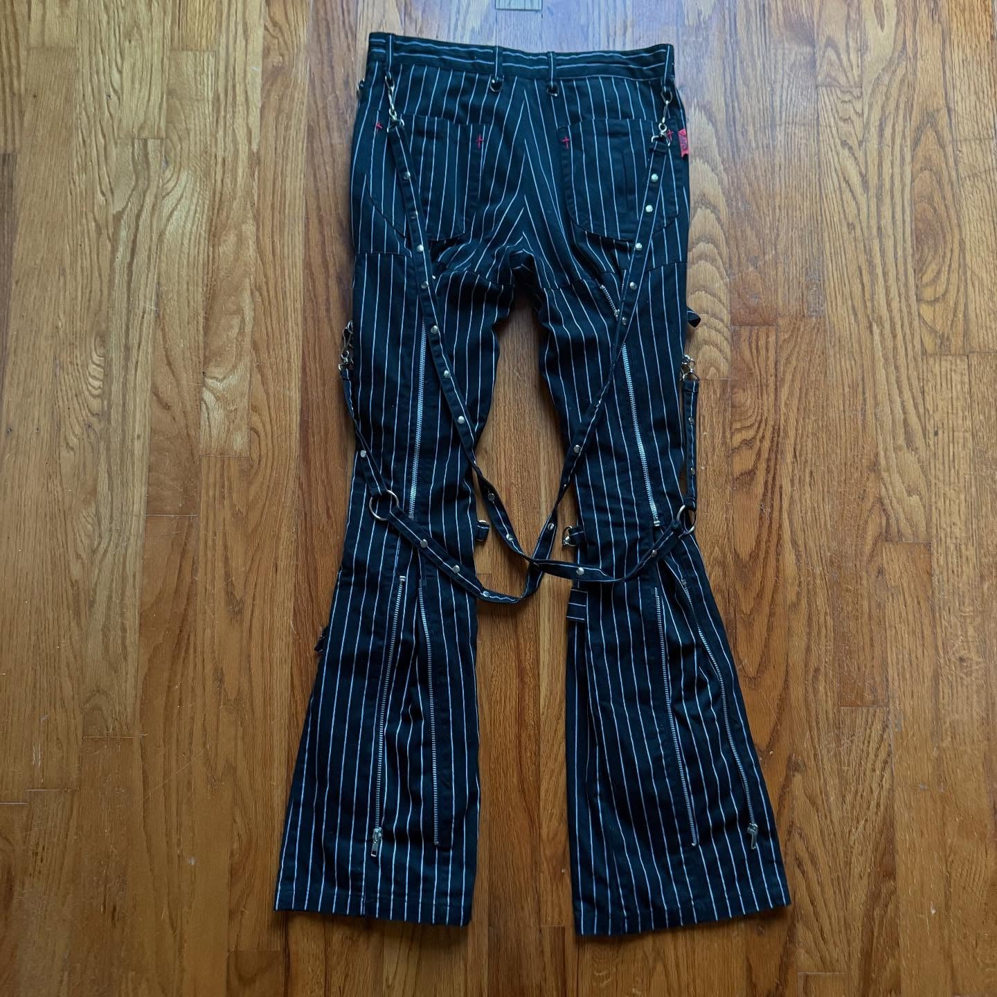 Mad Punk Bondage Striped Pants